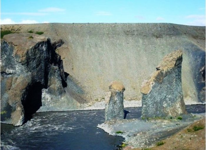 strange rocks near the river Jokulsa in Hljodaklettar near Asbyrgi The Diamond Circle tour