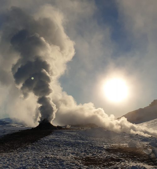 Steam rising from the ground Lake Myvatn Classic - The Traveling Viking