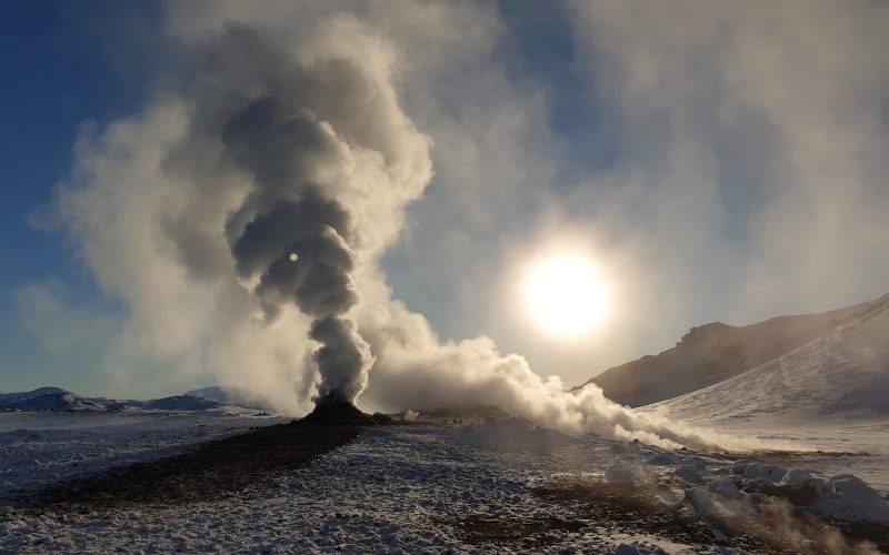 Steam rising from the ground Lake Myvatn Classic - The Traveling Viking
