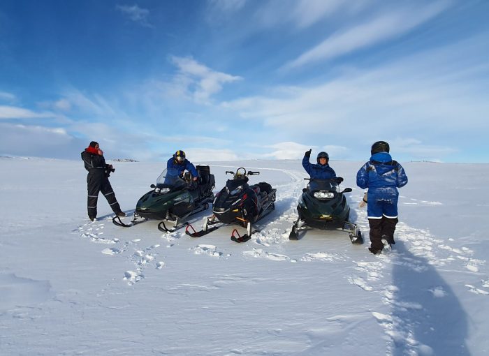 Snowmobiling at Lake Myvatn